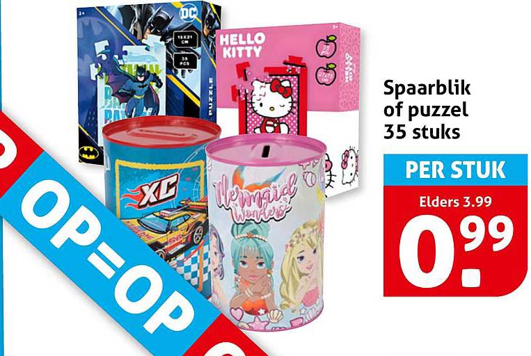 Spaarblik of puzzel 35 stuks