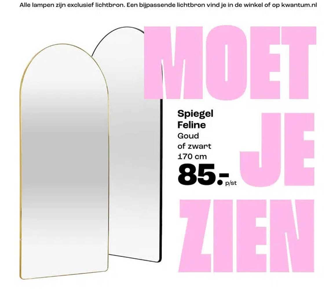 Spiegel Feline Goud of zwart 170 cm