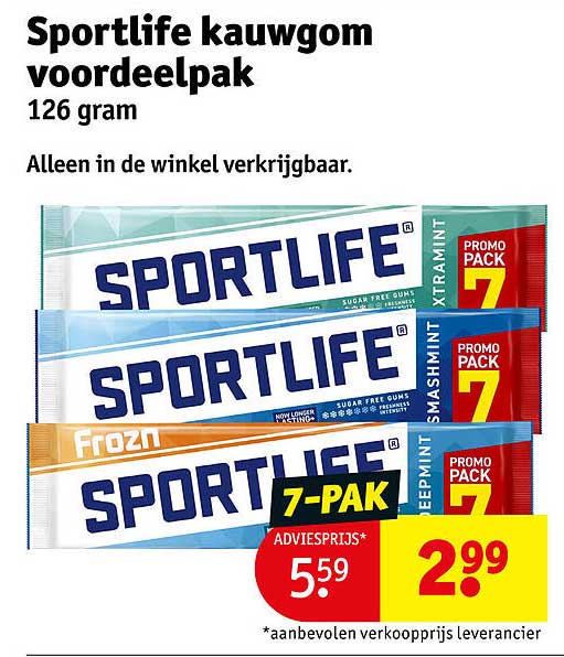 Sportlife kauwgom voordeelpak 126 gram