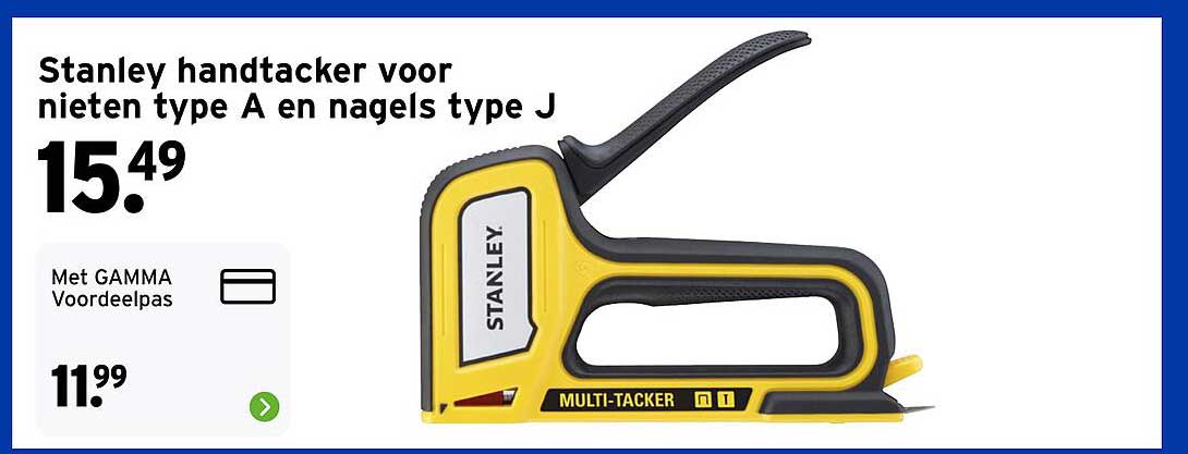 Stanley handtacker voor nieten type A en nagels type J