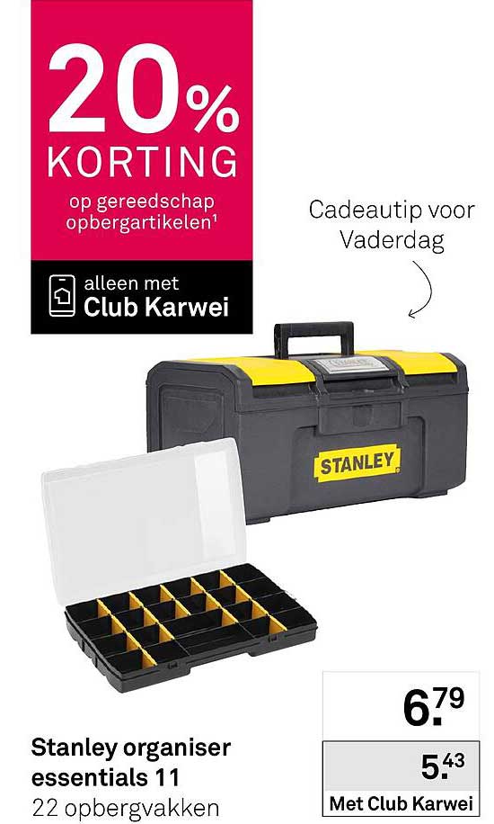 Stanley organiser essentials 11 22 opbergvakken