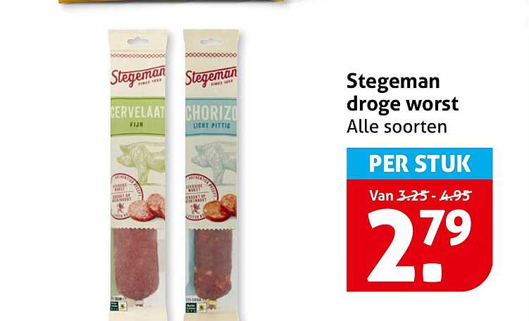 Stegeman droge worst Alle soorten PER STUK