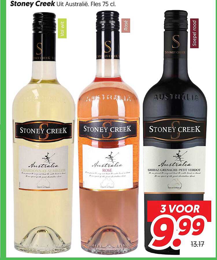 Stoney Creek Uit Australië. Fles 75 cl. 3 voor 9.99