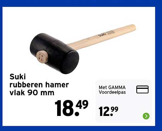 Suki rubberen hamer vlak 90 mm