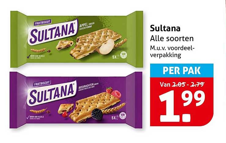 Sultana Alle soorten M.u.v. voordeelverpakking PER PAK
