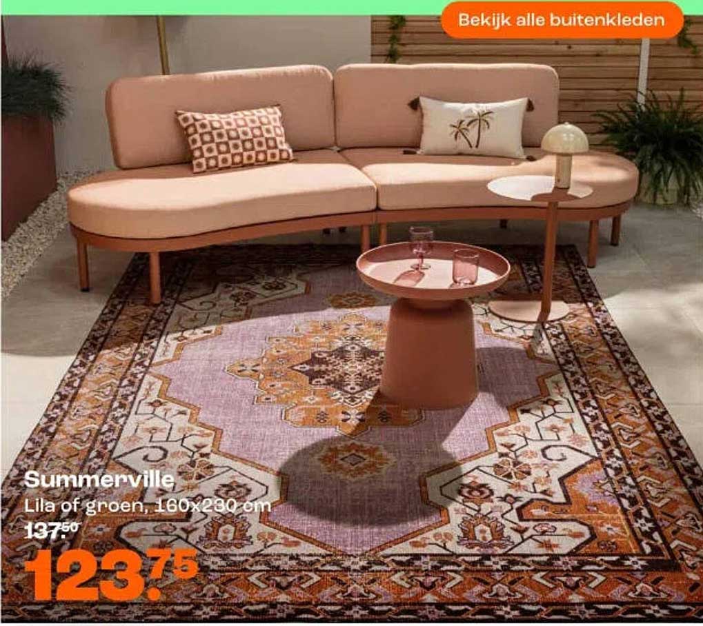 Summerville lila of groen, 160x230 cm