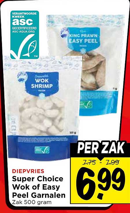 Super Choice Wok of Easy Peel Garnalen per zak