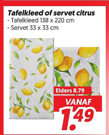 Tafelkleed of servet citrus