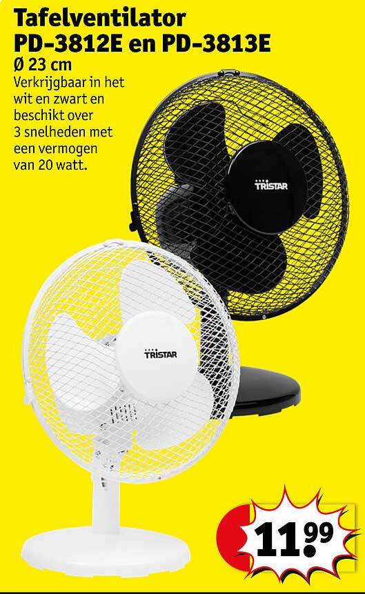 Tafelventilator PD-3812E en PD-3813E Ø 23 cm