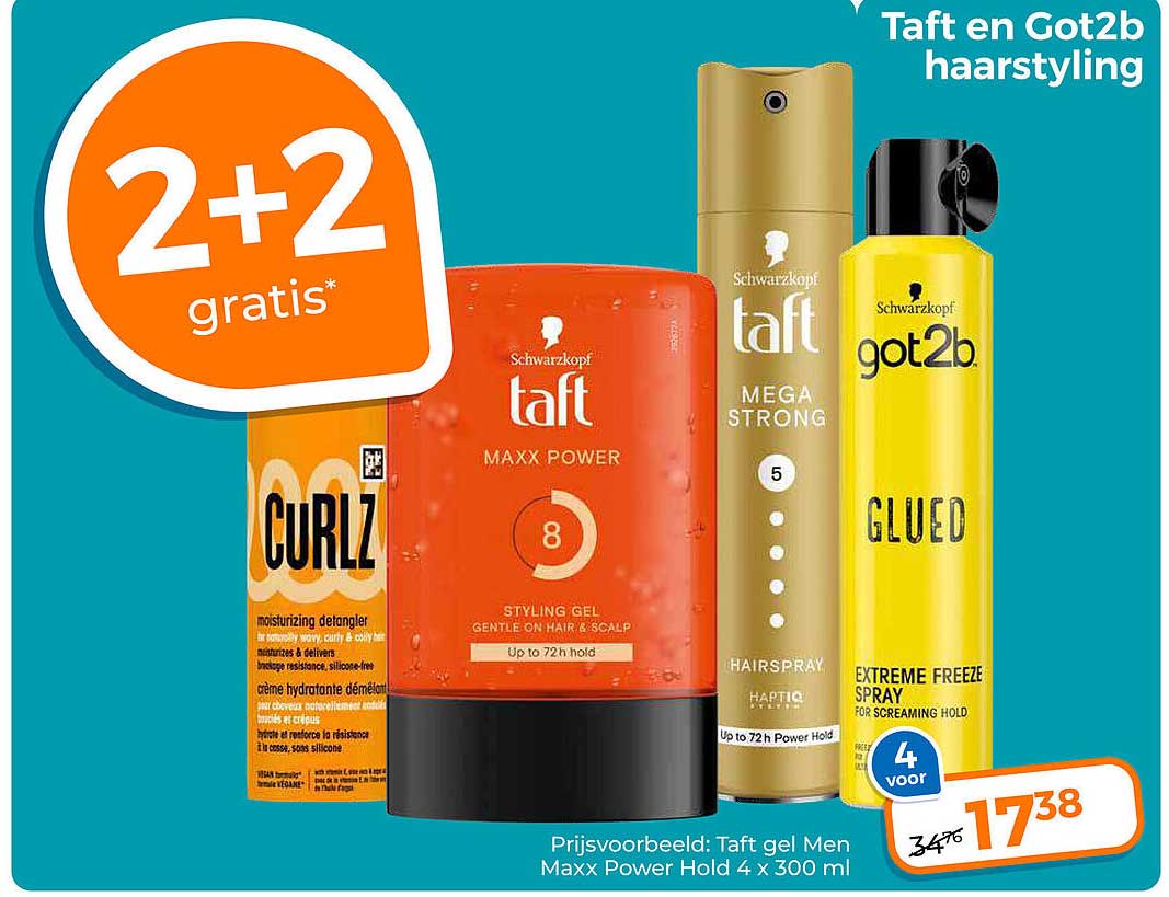 Taft en Got2b haarstyling 2+2 gratis