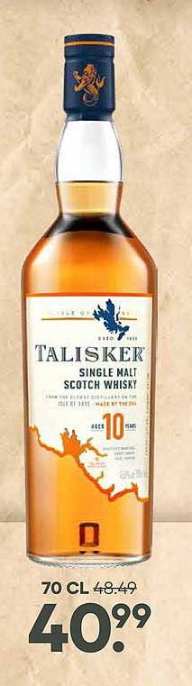 TALISKER SINGLE MALT SCOTCH WHISKY AGE 10 YEARS