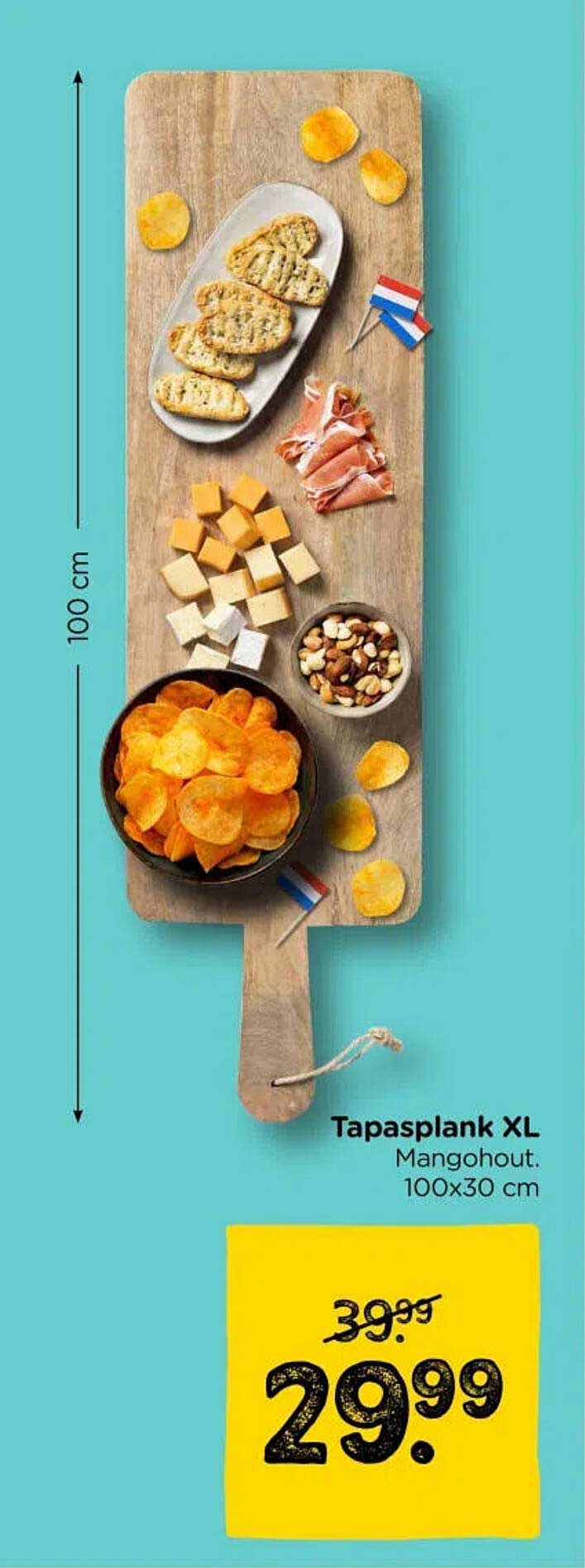 Tapasplank XL Mangohout, 100x30 cm