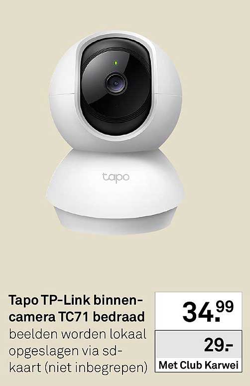 Tapo TP-Link binnen-camera TC71 bedraad