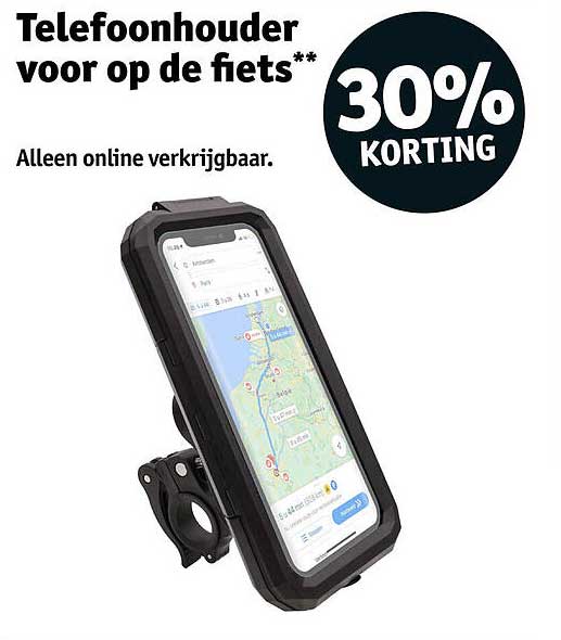 Telefoonhouder voor op de fiets** 30% KORTING