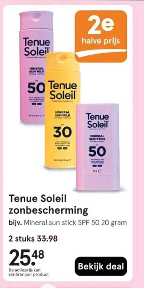 Tenue Soleil zonbescherming 2e halve prijs