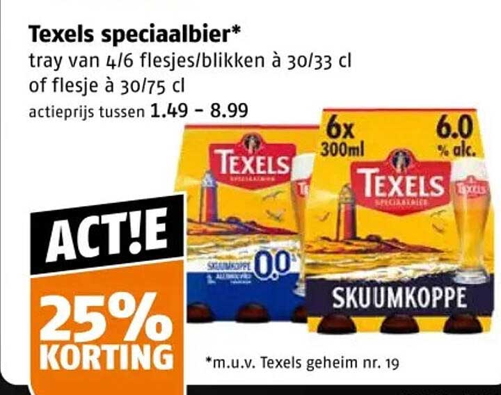 Texels speciaalbier* ACT! 25% KORTING