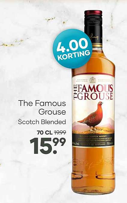 The Famous Grouse Scotch Blended 70 cl 4.00 korting