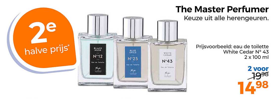 The Master Perfumer Keuze uit alle herengeuren. 2e halve prijs*