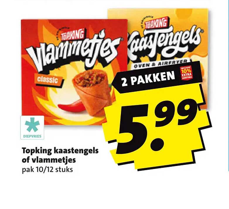 Topking kaastengels of vlammetjes pak 10/12 stuks 2 pakken