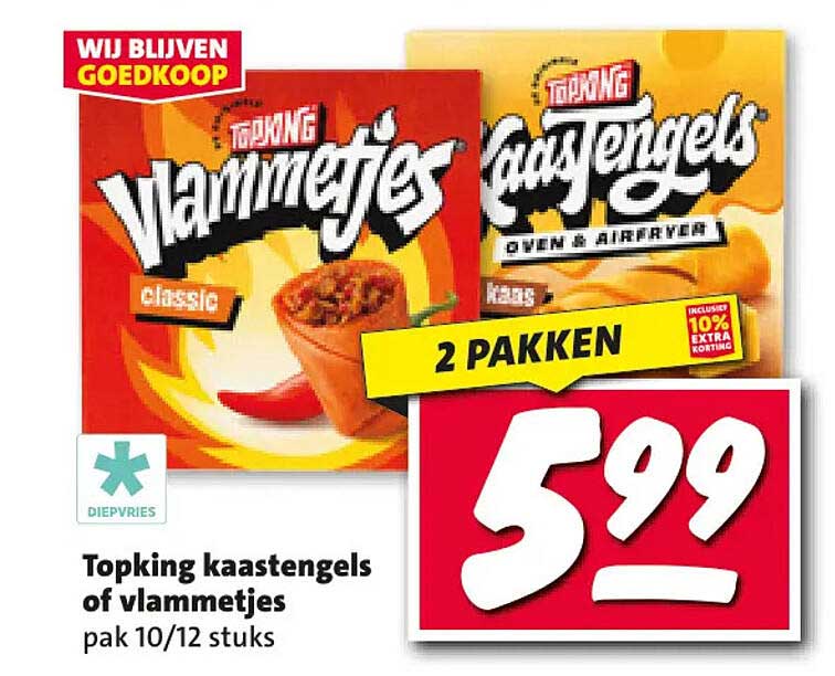 Topking kaastengels of vlammetjes pak 10/12 stuks