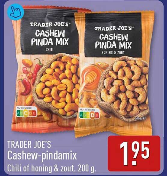 TRADER JOE'S Cashew-pindamix Chili of honing & zout. 200 g.