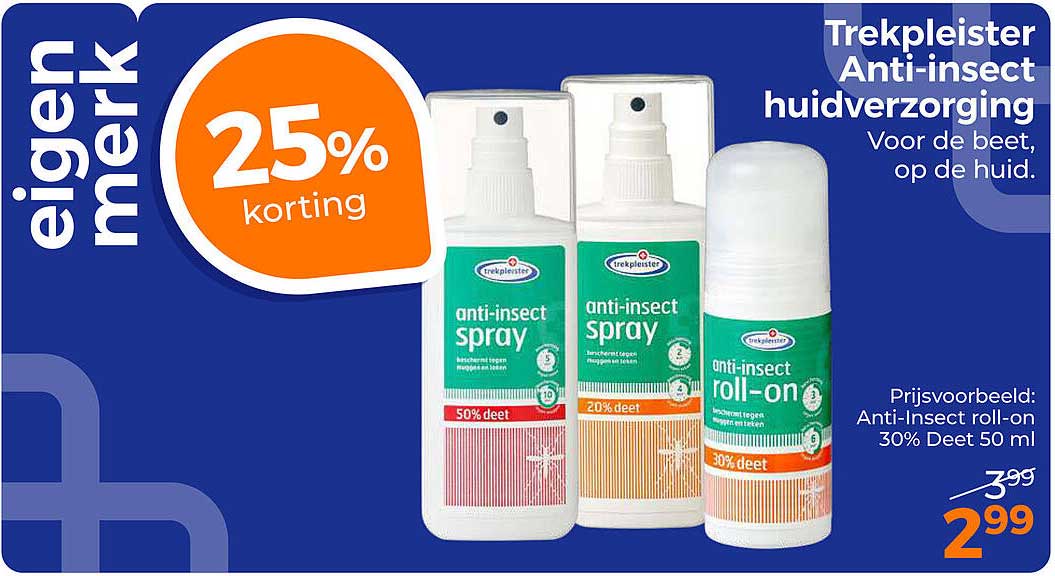 Trekpleister Anti-insect huidverzorging 25% korting