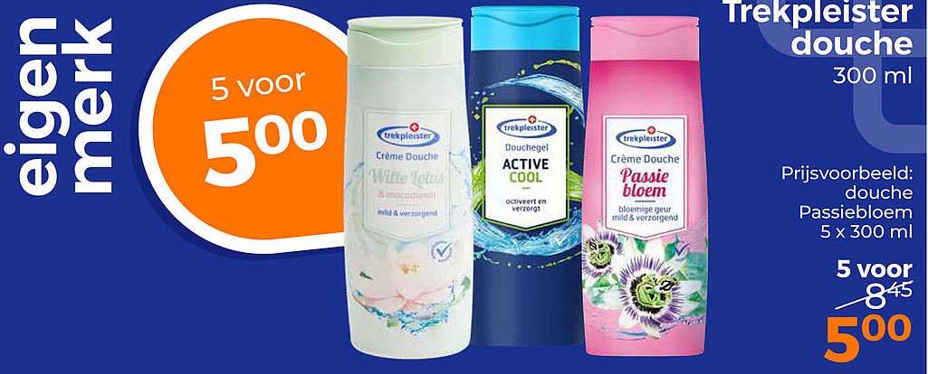 Trekpleister douche 300 ml 5 voor 5,00