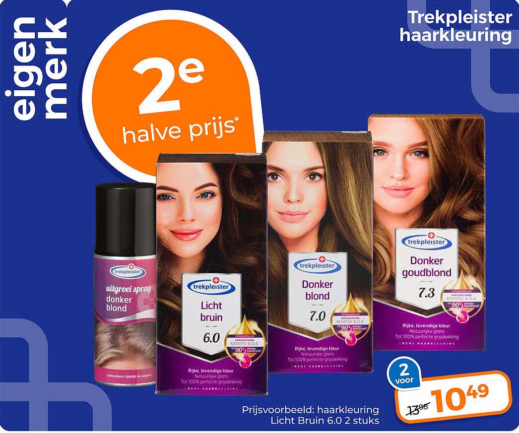 Trekpleister haarkleuring 2e halve prijs