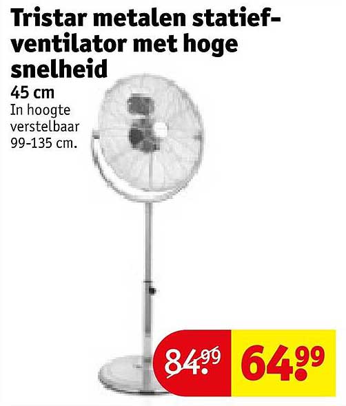 Tristar metalen statiefventilator met hoge snelheid