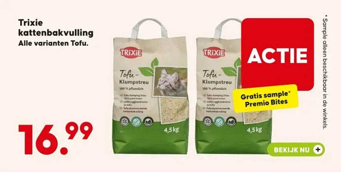Trixie kattenbakvulling Alle varianten Tofu.