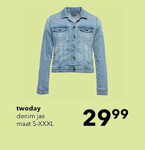 twoday denim jas maat S-XXXL