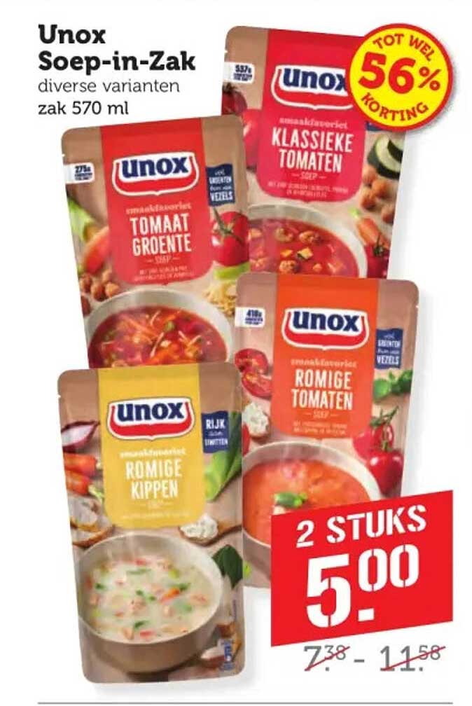 Unox Soep-in-Zak diverse varianten zak 570 ml