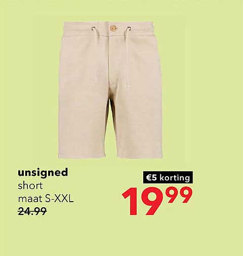 unsigned short maat S-XXL €5 korting