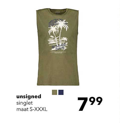 unsigned singlet maat S-XXXL