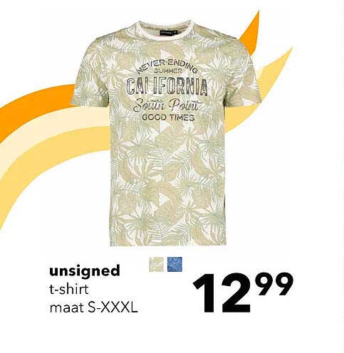 unsigned t-shirt maat S-XXXL