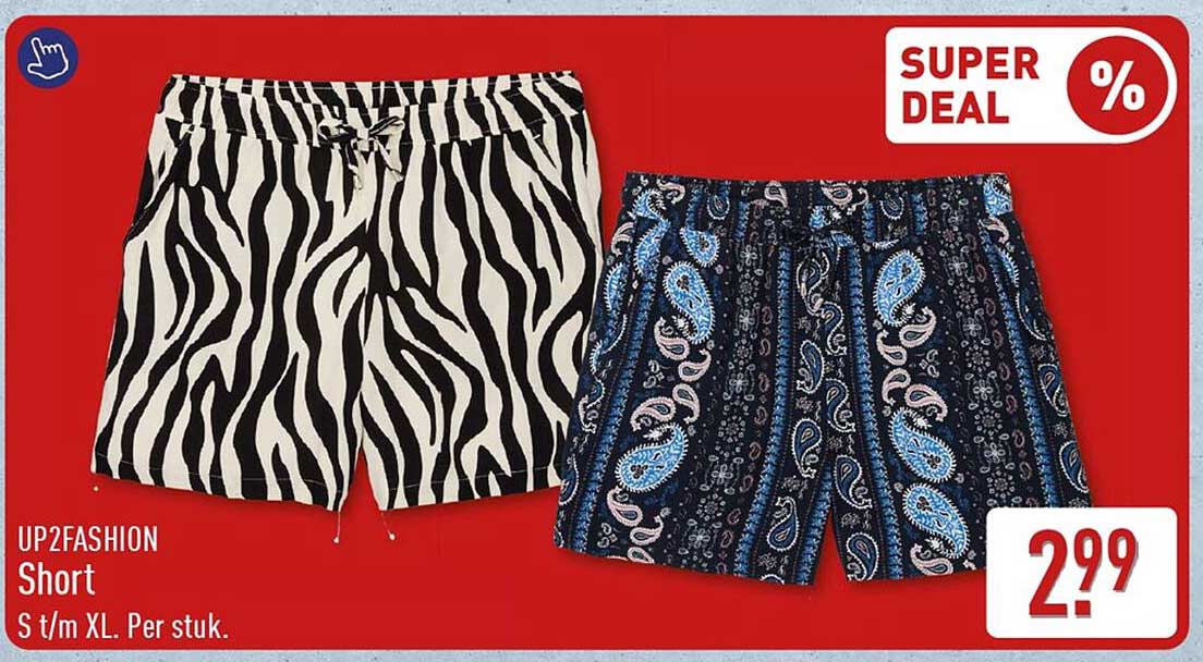 UP2FASHION Short S t/m XL. Per stuk.