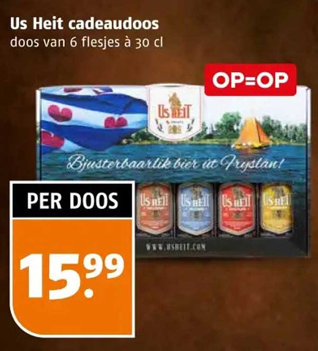 Us Heit cadeau doos doos van 6 flesjes à 30 cl OP=OP