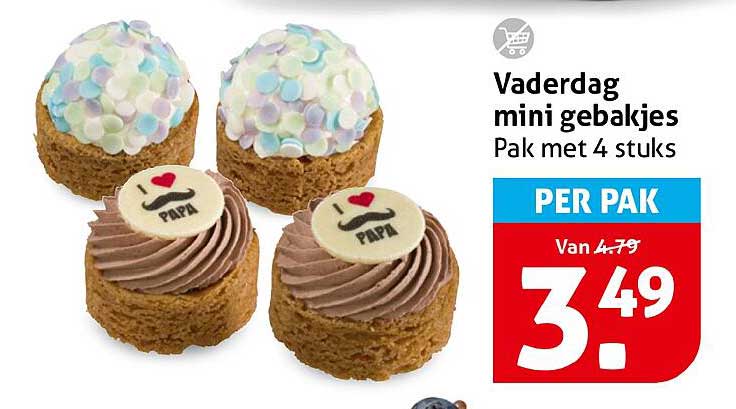 Vaderdag mini gebakjes Pak met 4 stuks
