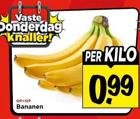 Vaste Donderdag knaller! Bananen PER KILO
