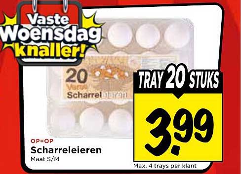 Vaste Woensdag knaller! Scharreleieren Tray 20 stuks