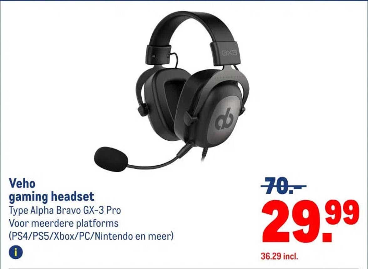 Veho gaming headset Type Alpha Bravo GX-3 Pro