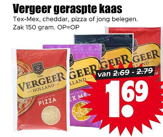 Vergeer geraspte kaas