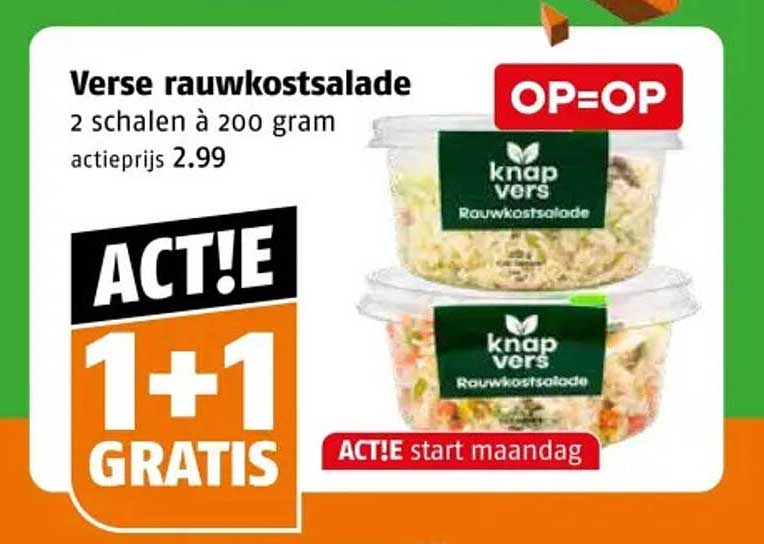 Verse rauwkostsalade 2 schalen à 200 gram ACTIE 1+1 GRATIS