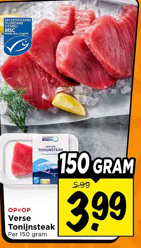 Verse Tonijnsteak Per 150 gram