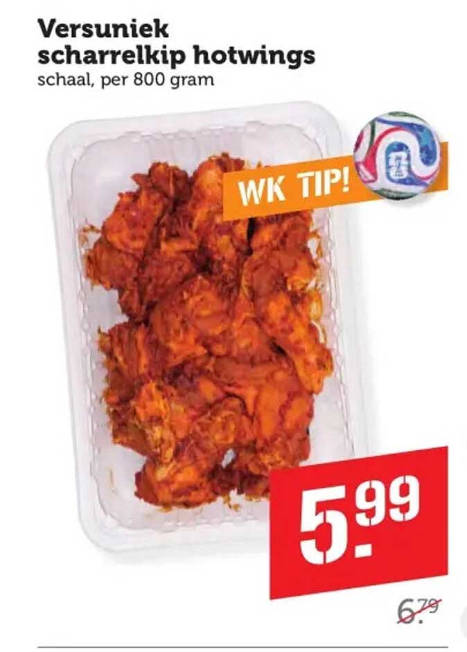 Versuniek scharrelkip hotwings schaal, per 800 gram