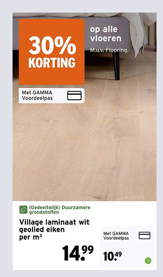 Village laminaat wit geolied eiken per m² 30% KORTING