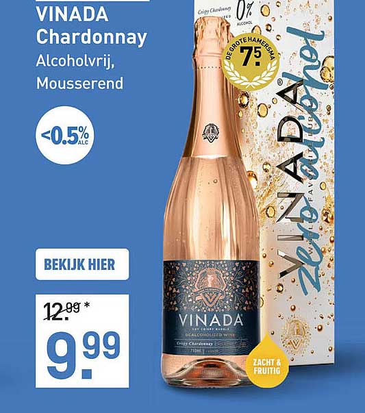 VINADA Chardonnay Alcoholvrij, Mousserend