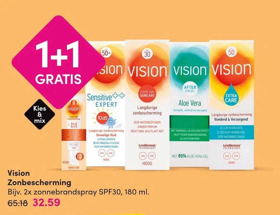 Vision Zonnebescherming 1+1 GRATIS