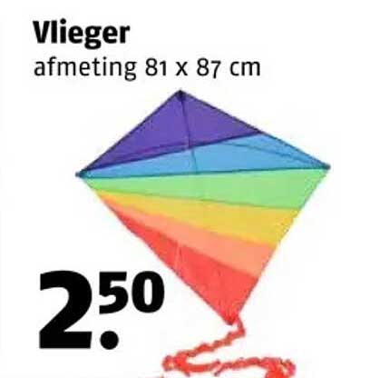 Vlieger afmeting 81 x 87 cm