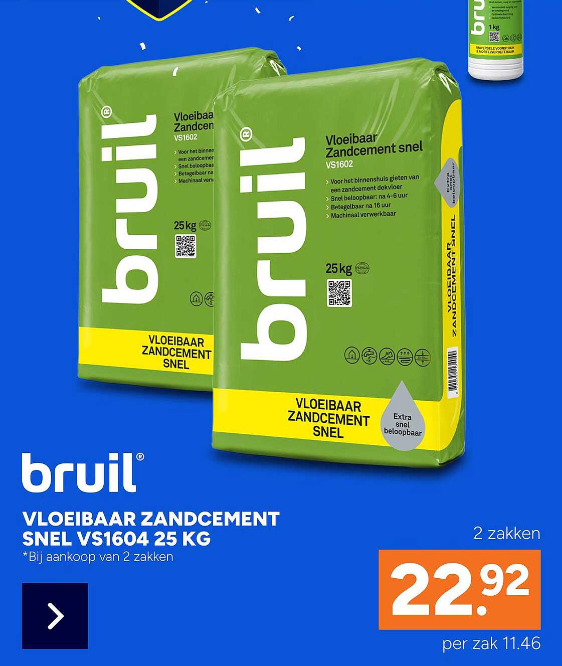 VLOEIBAAR ZANDCEMENT SNEL VS1604 25 KG